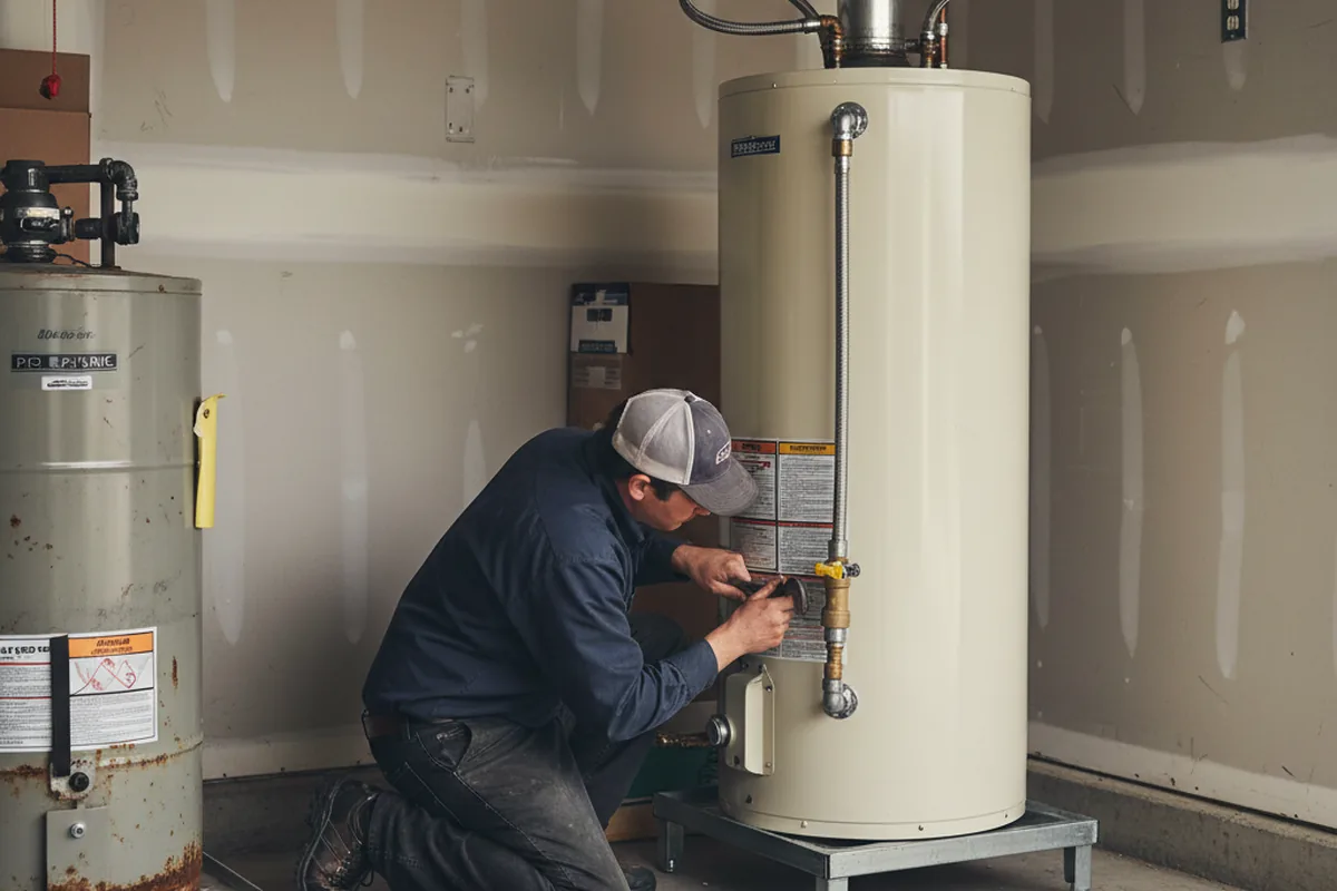 Water heater and shutoff valve replacement in Hometown